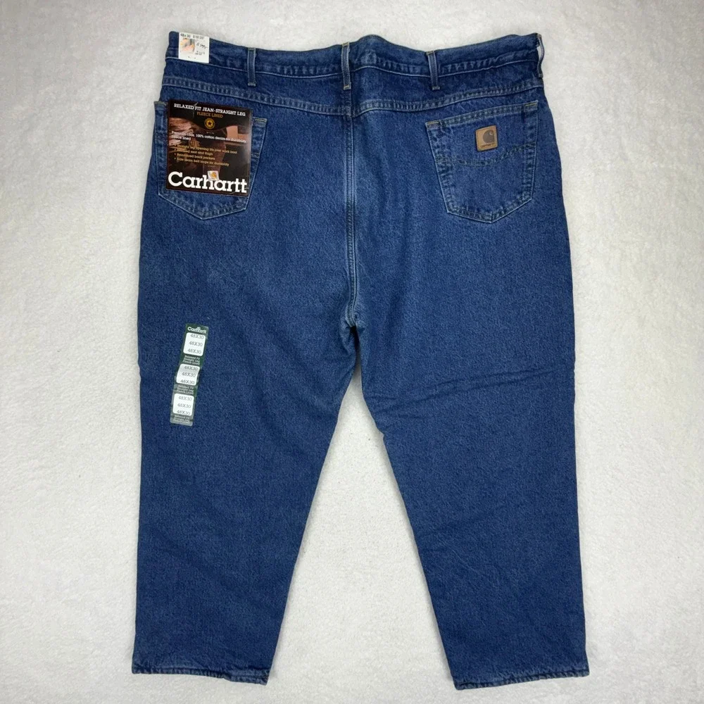 Carhartt B155‎ DST Relaxed Fit Straight Leg Fleece Lined Jeans Mens 48x30 NWT